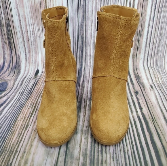 KOOLABURRA by Ugg Suede Samiah Buckle Boots Chestnut Brown New Size 8 - Picture 4 of 10